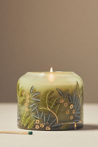 Slide View: 1: Lily Fresh Fern Moss Glass Candle