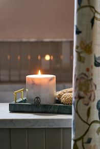 Slide View: 4: Apothecary 18 Floral Peony Blush Marble Candle