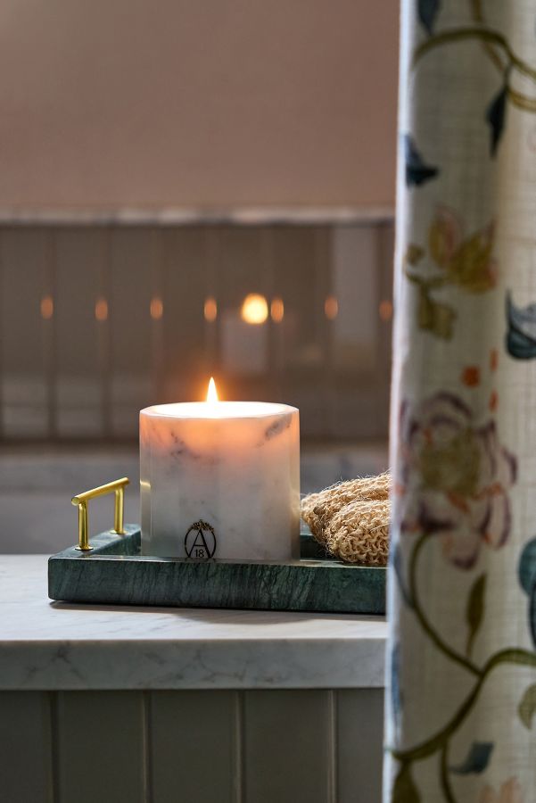 Slide View: 4: Apothecary 18 Floral Peony Blush Marble Candle