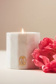 Slide View: 1: Apothecary 18 Floral Peony Blush Marble Candle