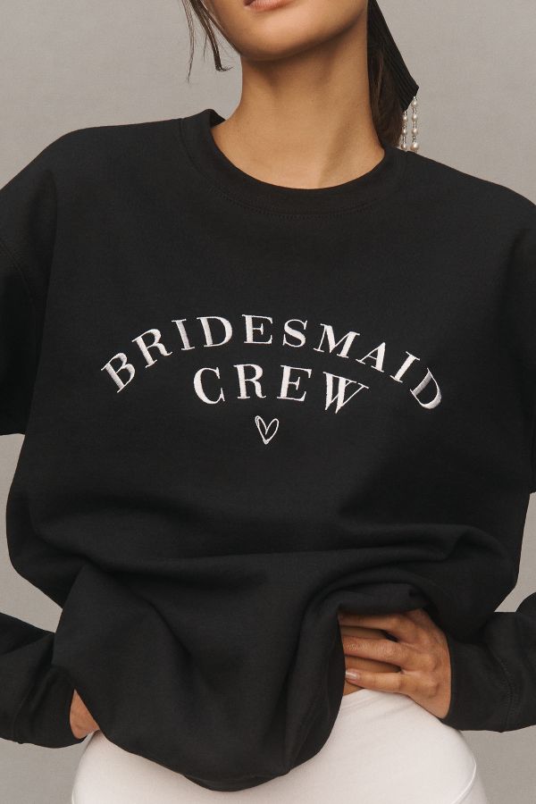 Slide View: 4: By Anthropologie Weddings Bridesmaid Crew-Neck Sweatshirt