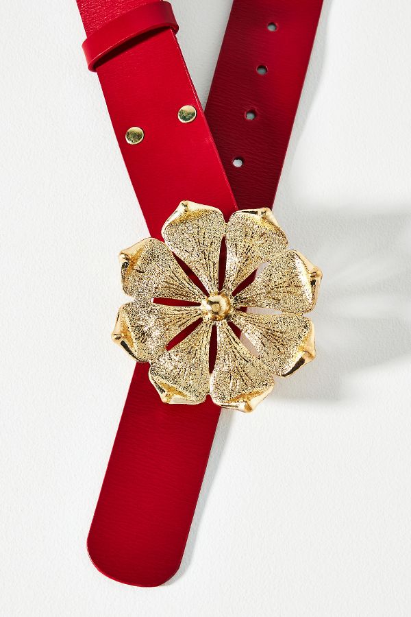 Slide View: 2: Cynthia Rowley Flower Buckle Belt