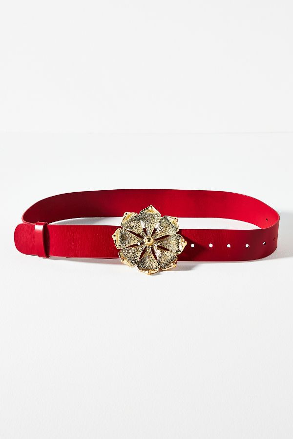 Slide View: 1: Cynthia Rowley Flower Buckle Belt