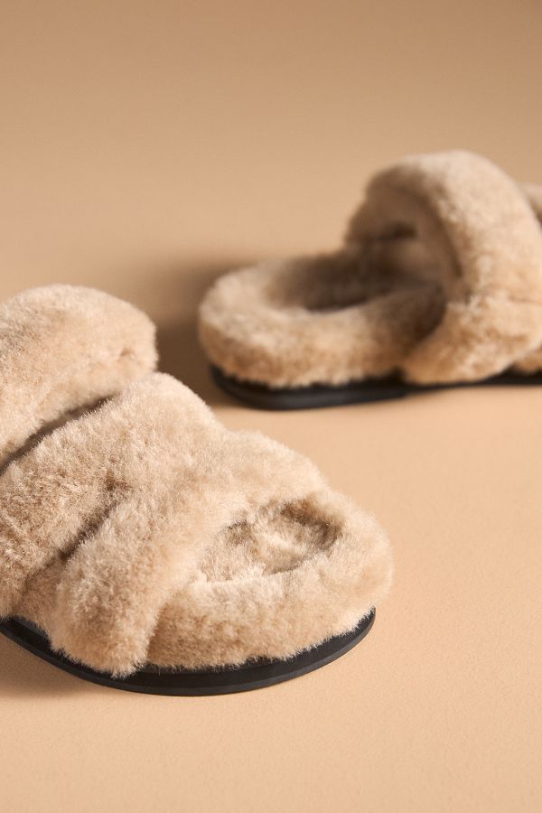 Slide View: 3: Bibi Lou Mindy Faux-Fur Sandals