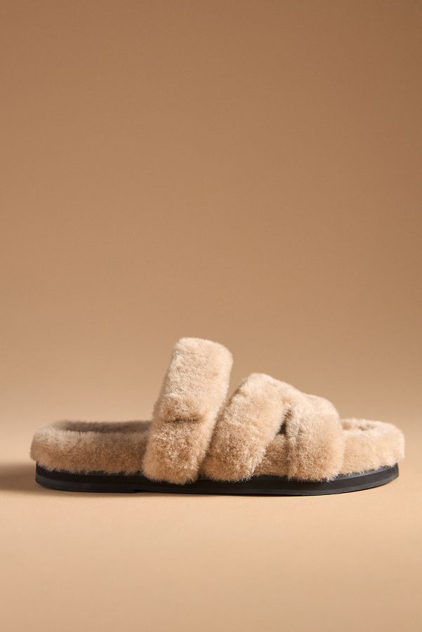 Slide View: 1: Bibi Lou Mindy Faux-Fur Sandals