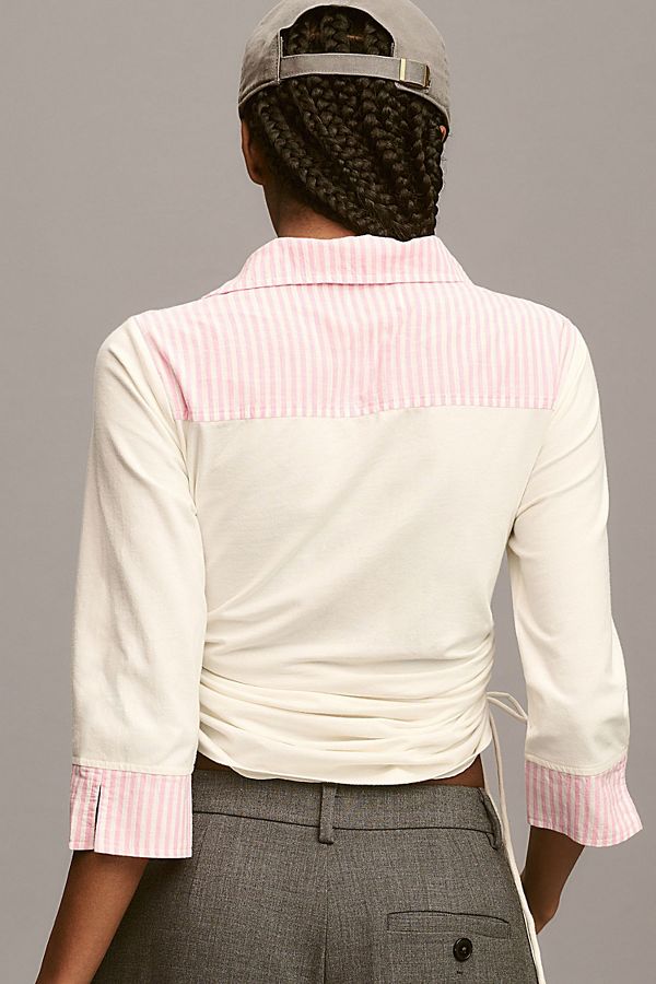 Slide View: 2: Maeve Collared Scoop-Neck Top