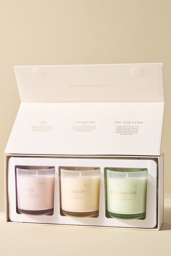 Slide View: 2: Nostalgia Wedding Gift Candles, Set of 3