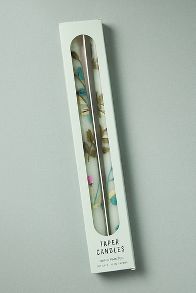 Slide View: 2: Gardenia Handpainted Taper Candles, Set of 2