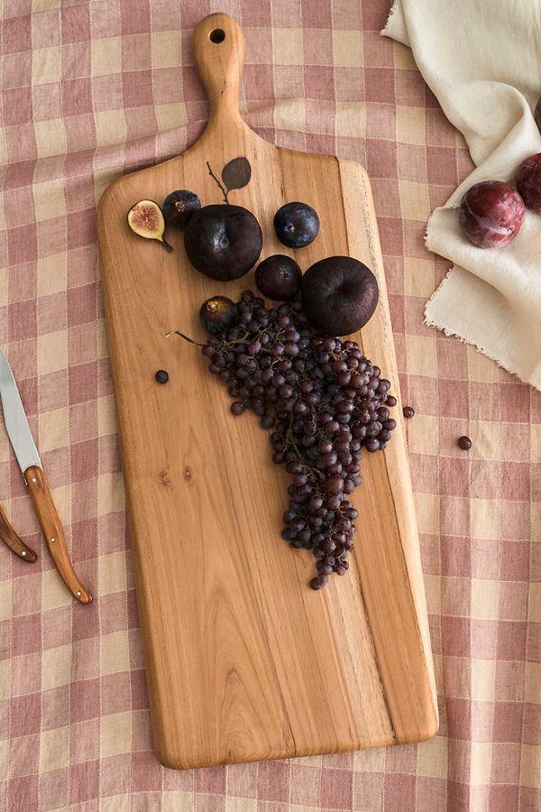 Slide View: 1: Rectangle Teak Root Serving Board