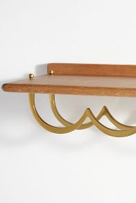 Slide View: 3: Yuna Scallop Wood Bar Shelf