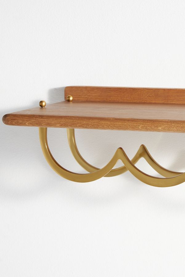 Slide View: 3: Yuna Scallop Wood Bar Shelf