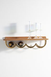 Slide View: 1: Yuna Scallop Wood Bar Shelf