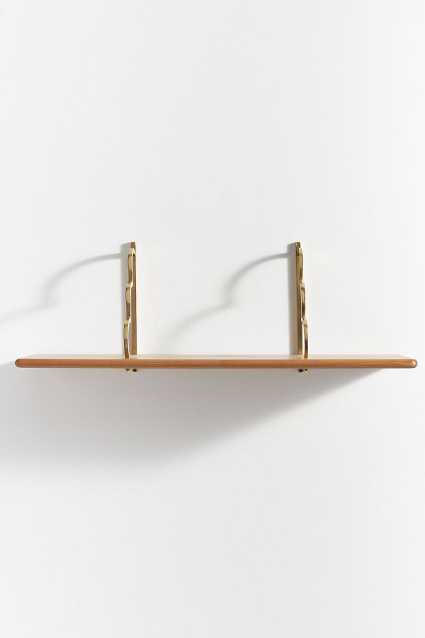 Slide View: 2: Yuna Scallop Wood Shelf