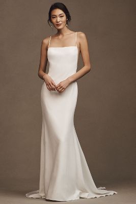 Watters Bonnie Fit & Flare Crepe Wedding Gown