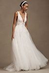 Thumbnail View 1: Willowby by Watters Dahlia Sleeveless V-Neck Tulle A-Line Wedding Gown