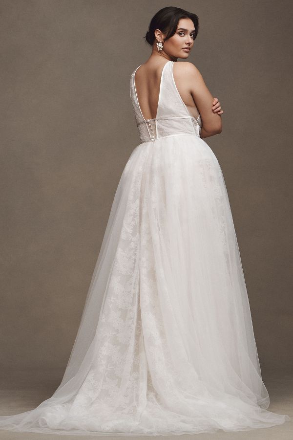 Slide View: 8: Willowby by Watters Dahlia Sleeveless V-Neck Tulle A-Line Wedding Gown