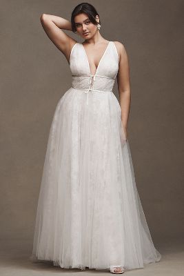 Willowby by Watters Dahlia Sleeveless V-Neck Tulle A-Line Wedding Gown