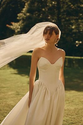 Willowby by Watters Ember Strapless Drop-Waist Dupioni Wedding Gown