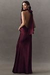 Thumbnail View 2: Sau Lee Penelope High-Neck Backless Satin Gown