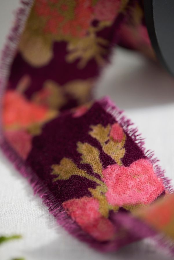 Slide View: 2: Floral Velvet Ribbon