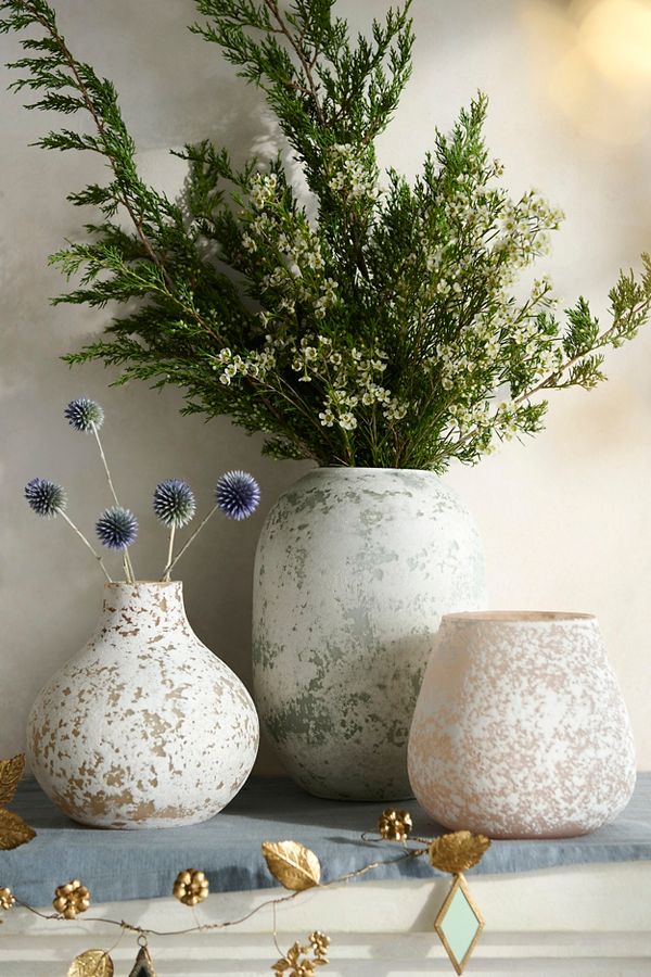 Slide View: 3: Flocked Glass Vase