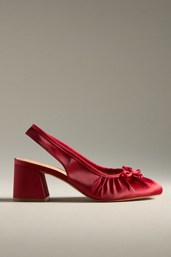 Slide View: 4: Maeve Satin Slingback Heels