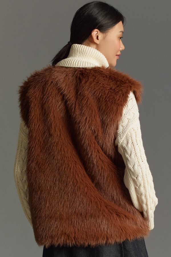 Slide View: 2: By Anthropologie Faux-Fur Midi Vest