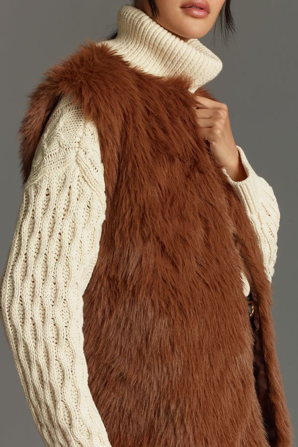 Slide View: 4: By Anthropologie Faux-Fur Midi Vest