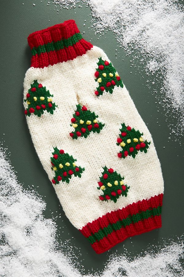 Slide View: 2: Hand-Knit Icon Christmas Pet Sweater