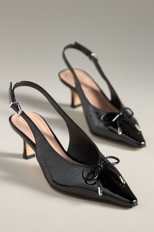 Slide View: 5: By Anthropologie Snip-Toe Slingback Heels