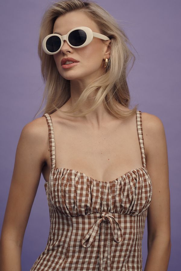 Slide View: 1: Retro Oval Sunglasses