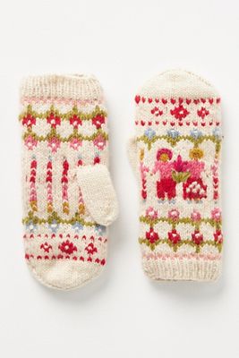 French Knot Joyful People Mittens