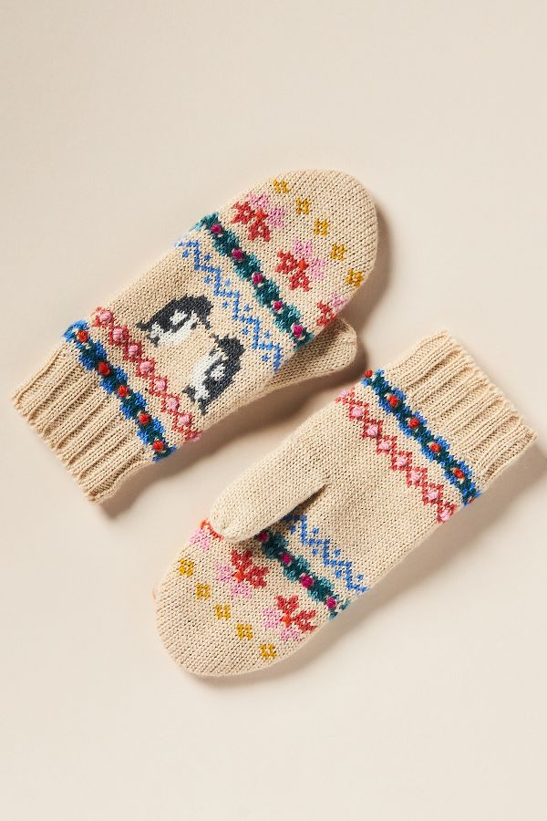 Slide View: 1: French Knot Penguin Palooza Mittens