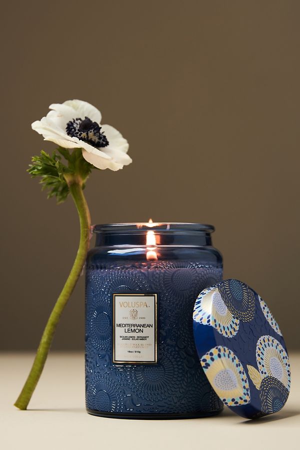 Slide View: 2: Voluspa Japonica Mediterranean Lemon Glass Jar Candle