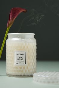 Slide View: 2: Voluspa Milk Rose Glass Jar Candle