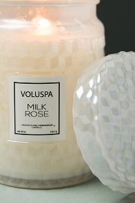 Slide View: 3: Voluspa Milk Rose Glass Jar Candle