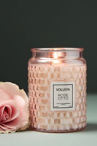 Slide View: 2: Voluspa Rose Otto Glass Jar Candle