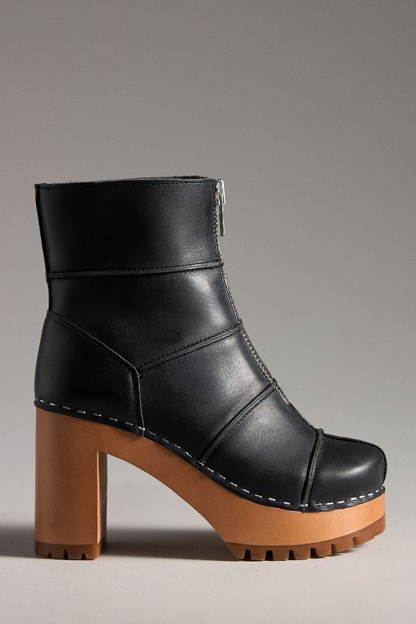 Slide View: 1: Swedish Hasbeens Rough Stitched Ankle Boots