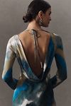 Thumbnail View 4: Shona Joy Jardin Boat-Neck Backless Split Silk Maxi Dress