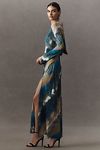 Thumbnail View 5: Shona Joy Jardin Boat-Neck Backless Split Silk Maxi Dress