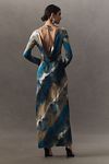 Thumbnail View 6: Shona Joy Jardin Boat-Neck Backless Split Silk Maxi Dress