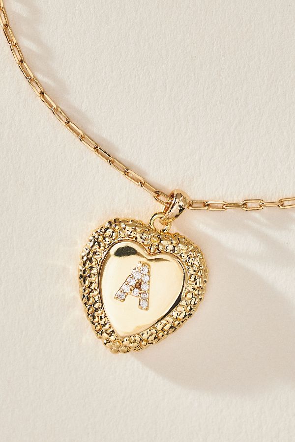 Slide View: 2: Monogram Heart Pendant Necklace