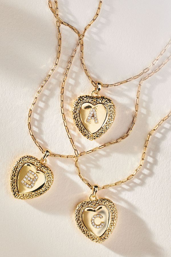 Slide View: 3: Monogram Heart Pendant Necklace