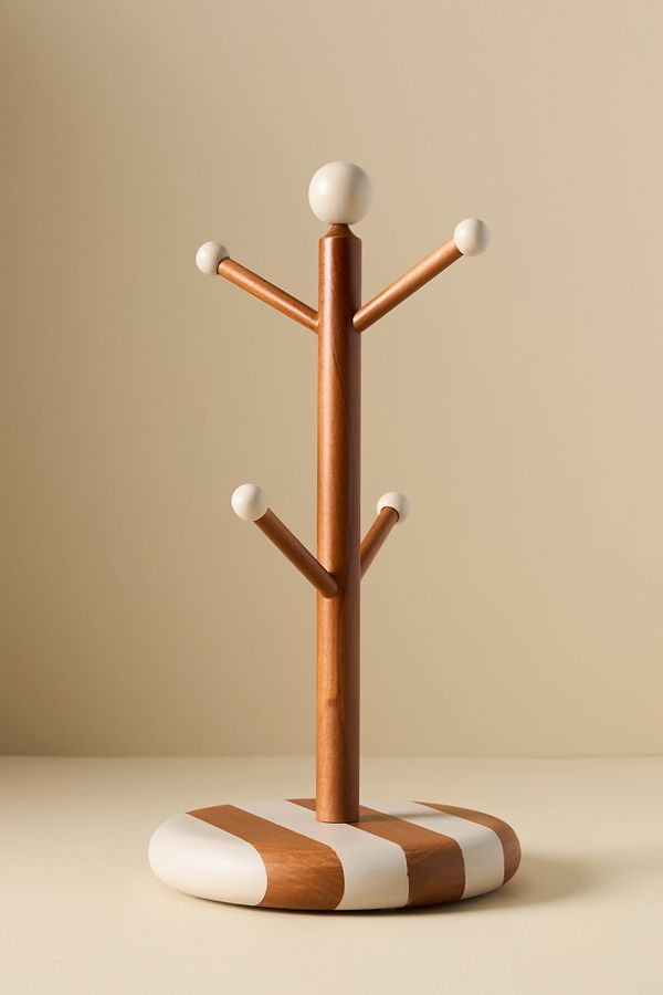 Slide View: 3: Catania Wooden Mug Tree Rack