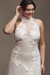 Thumbnail View 8: Watters Zoe Halter Fit & Flare Beaded Lace Wedding Gown