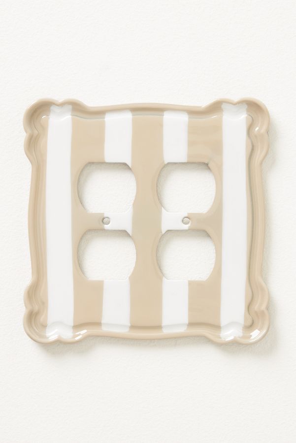 Slide View: 7: Whitney Stripe Outlet Switch Plate