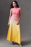 Thumbnail View 1: Acler Orkney Asymmetrical High-Neck Ombre Midi Dress