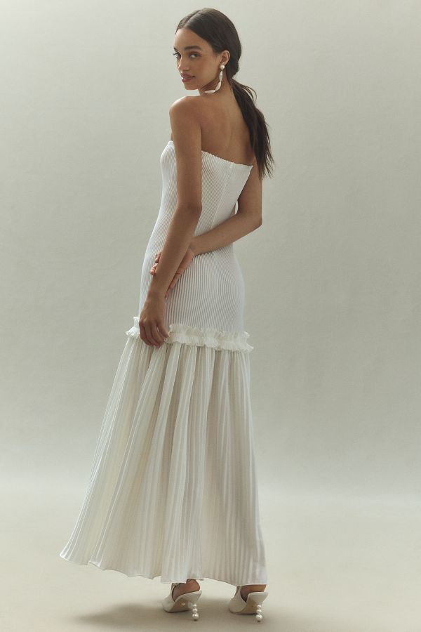 Slide View: 2: L'IDÉE Belle Detachable Organza Sleeve Drop-Waist Maxi Dress