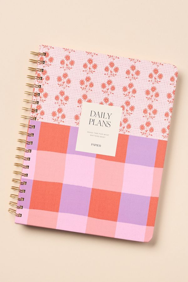 Slide View: 1: Papier Spiral Daily Softcover Planner