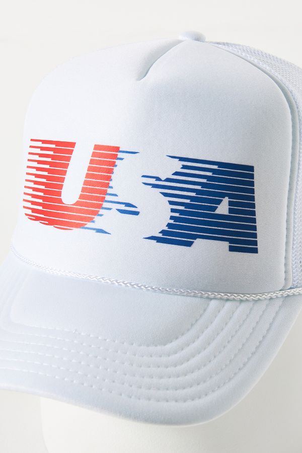 Slide View: 4: Ascot + Hart USA Trucker Hat